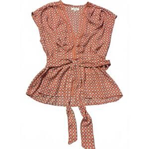 Max Studio Floral Tie Front Blouse - Size M